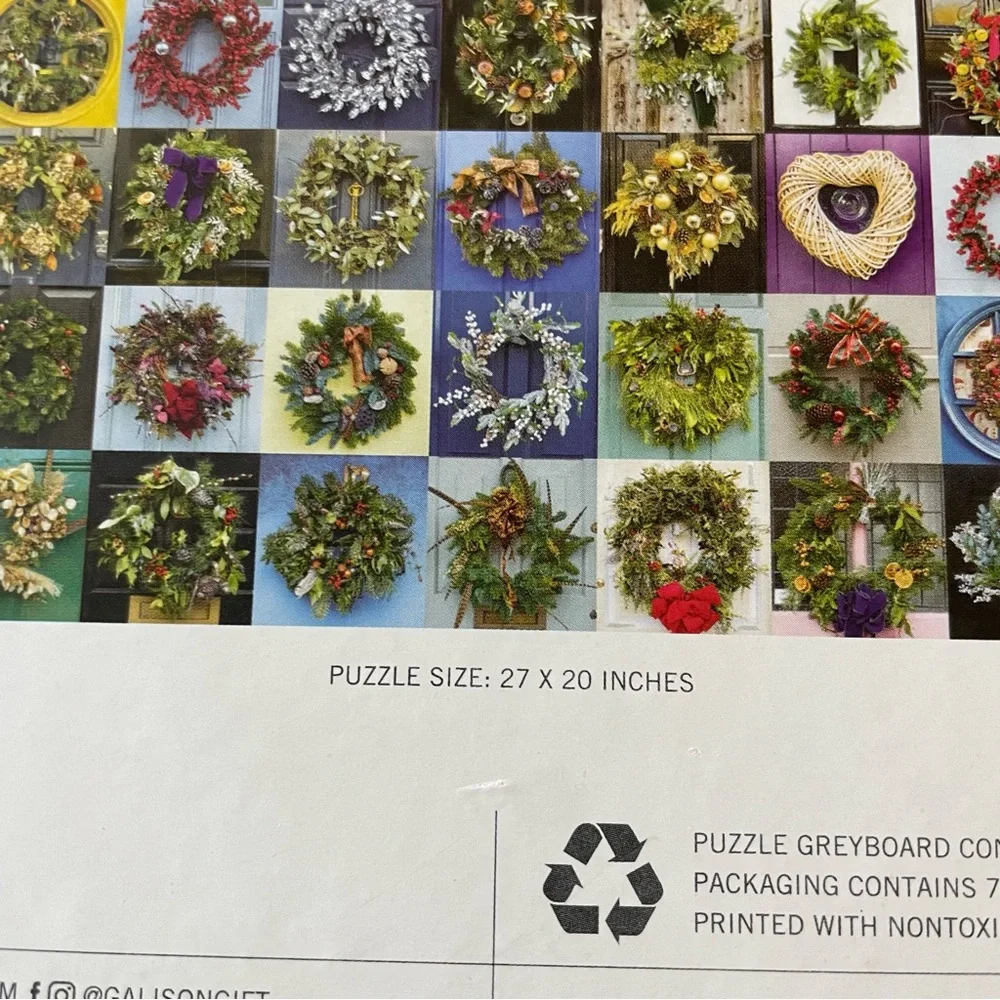 Galison Handmade Wreaths 1000 piece Puzzle 2/$12
